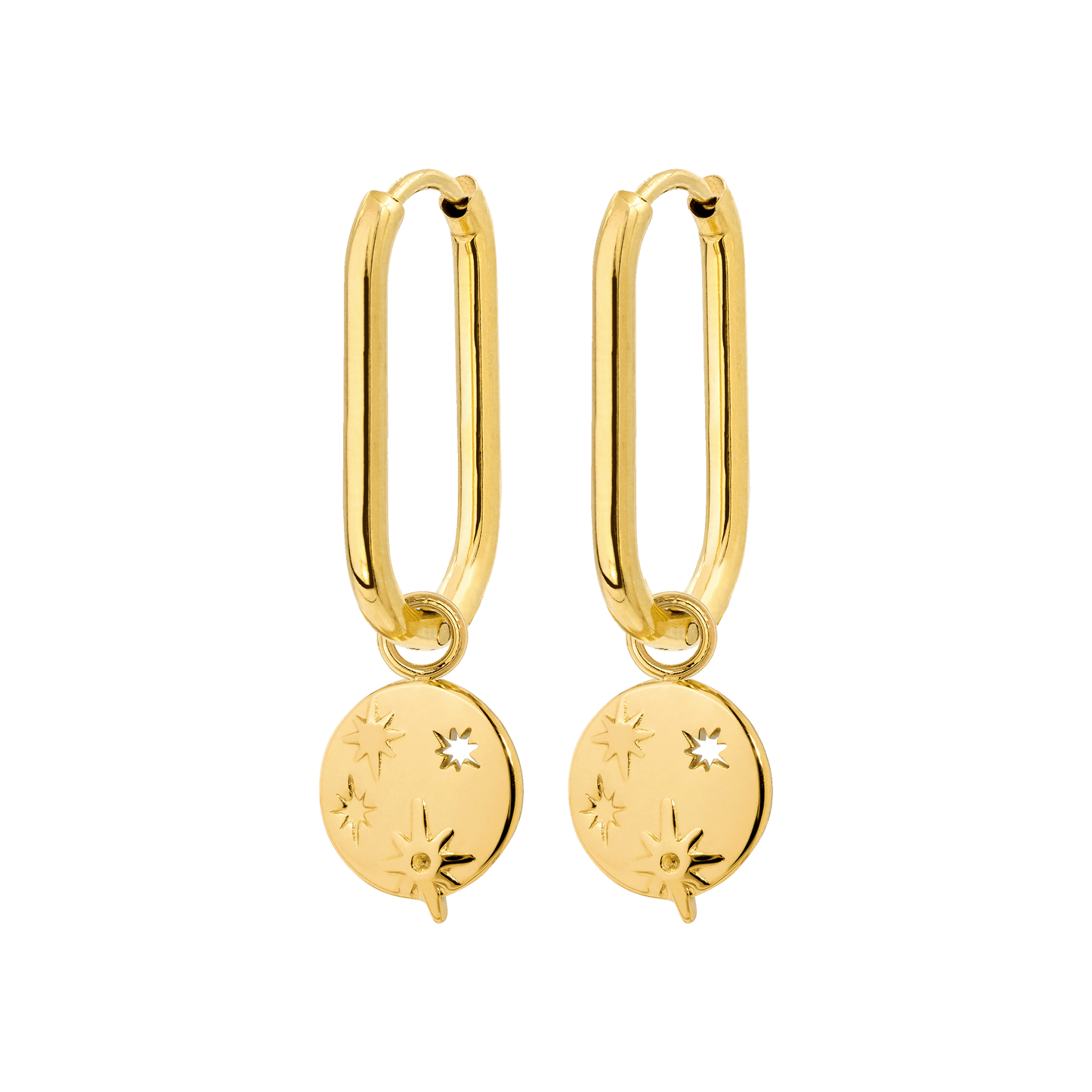 Shiny Stars Oval Hoop Set Small Oro