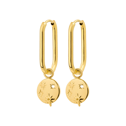 Shiny Stars Oval Hoop Set Small Oro