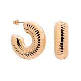 Spiral of Love Hoop Studs Large Oro Rosa