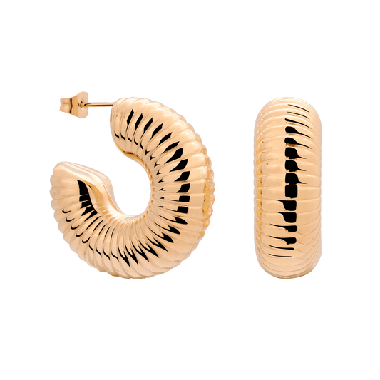 Spiral of Love Hoop Studs Large Oro Rosa