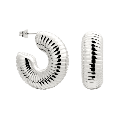 Spiral of Love Hoop Studs Large Argento