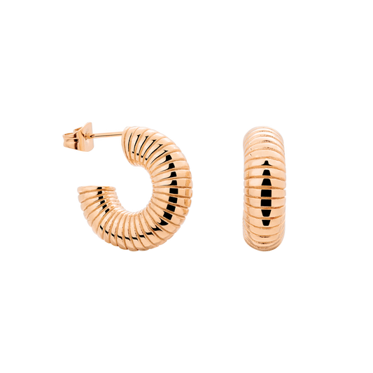 Spiral of Love Hoop Studs Small Oro Rosa