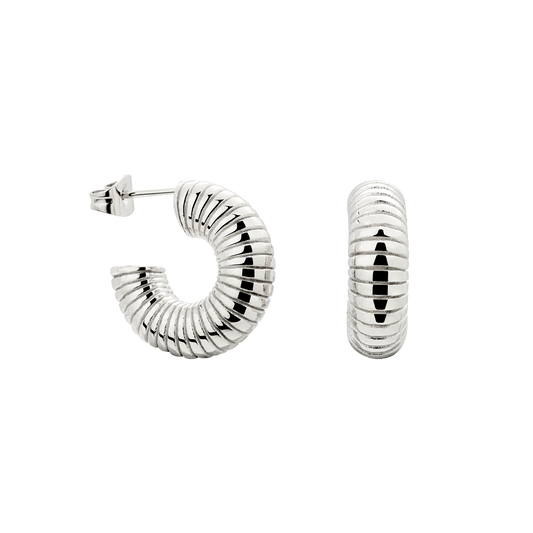 Spiral of Love Hoop Studs Small Argento