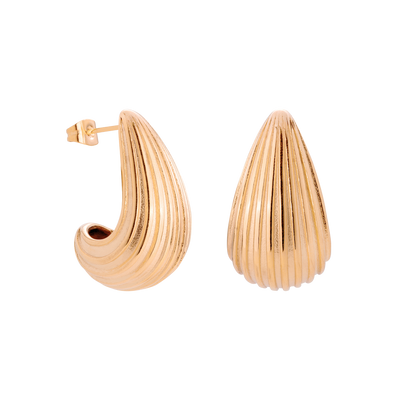 Textured Droplet Orecchini Large Oro Rosa