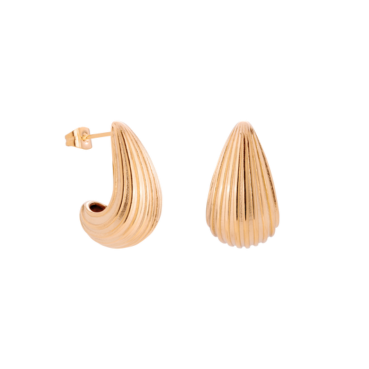 Textured Droplet Orecchini Small Oro Rosa