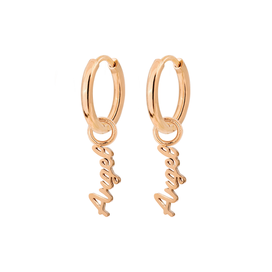 The Angel Hoop Set Small Oro Rosa