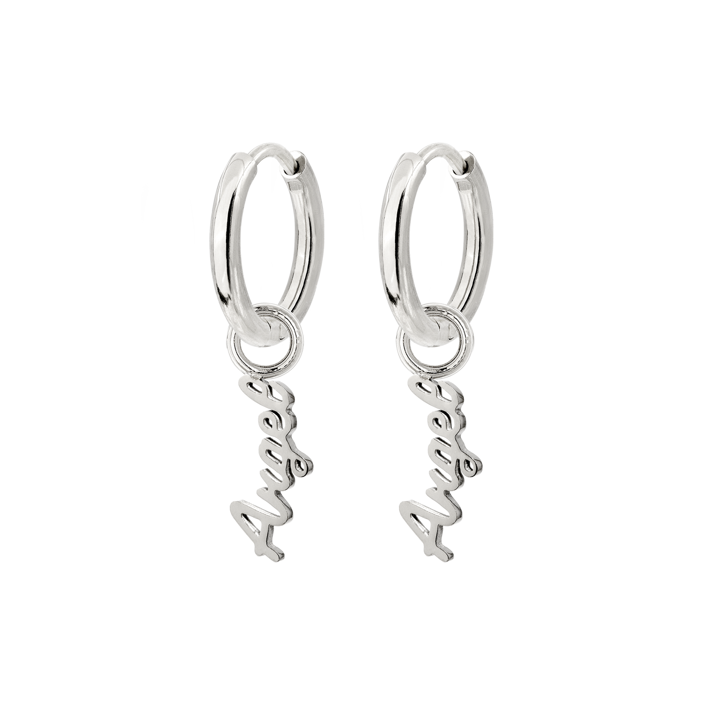 The Angel Hoop Set Small Argento
