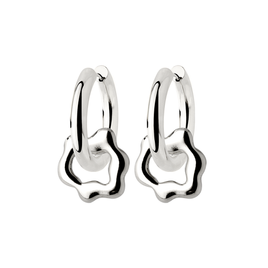 Chunky Melting Donut Hoop Set Medium Argento