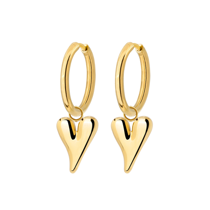 Flowy Heart Hoop Set Medium Oro