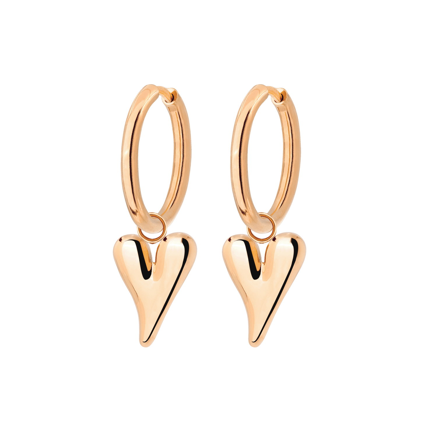 Flowy Heart Hoop Set Medium Oro Rosa