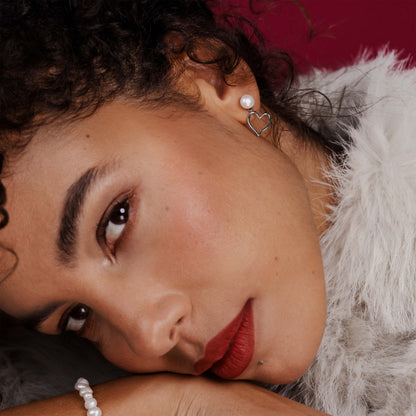 Melting Heart Pearl Orecchini Argento