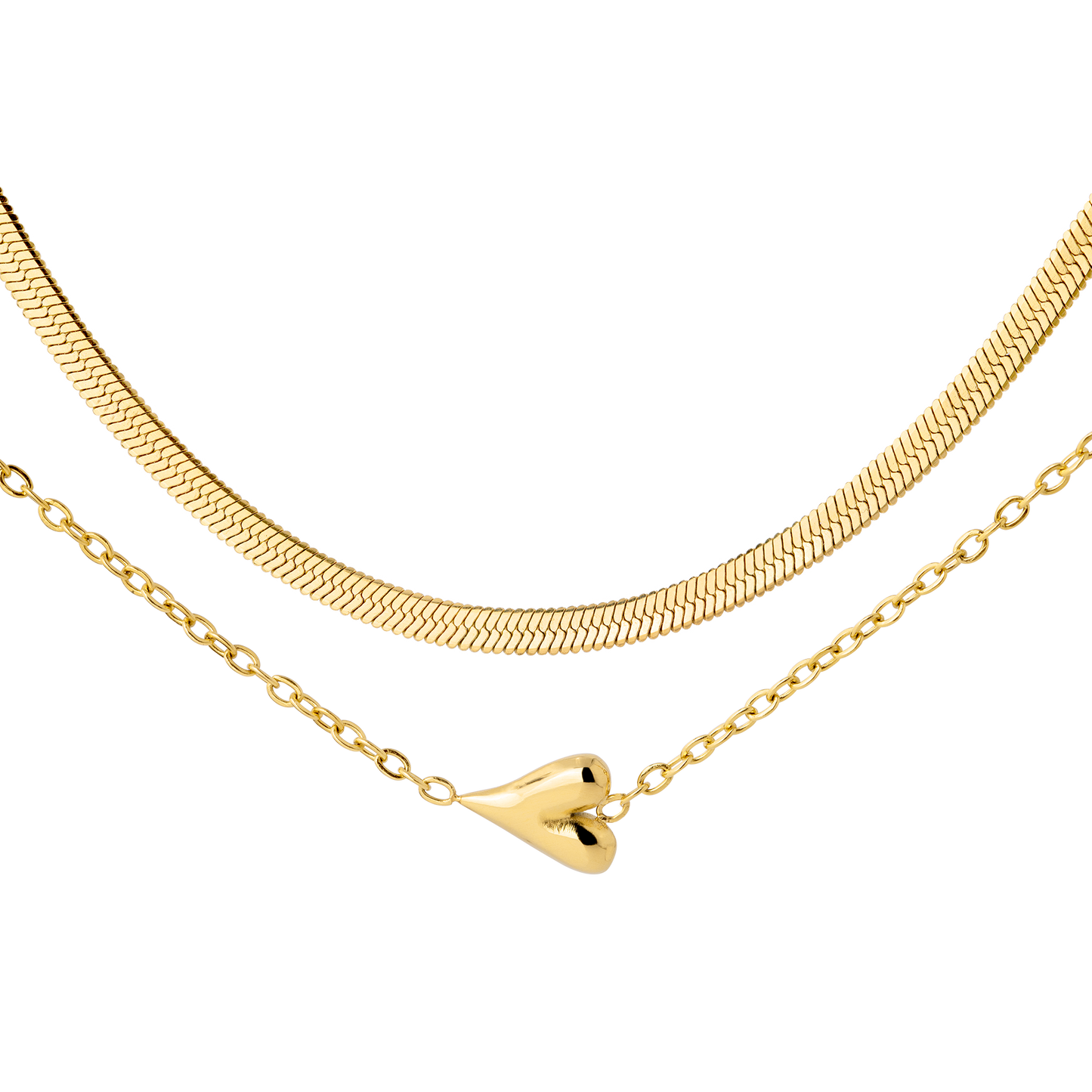Flowy Heart Collana Bundle Oro