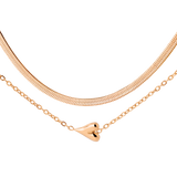 Flowy Heart Collana Bundle Oro Rosa