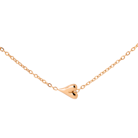 Flowy Heart Collana Oro Rosa