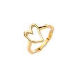 Flowy Heart Anello Oro