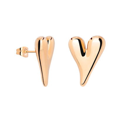 Flowy Hearts Orecchini Large Oro Rosa