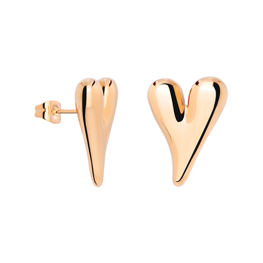 Flowy Hearts Orecchini Large Oro Rosa