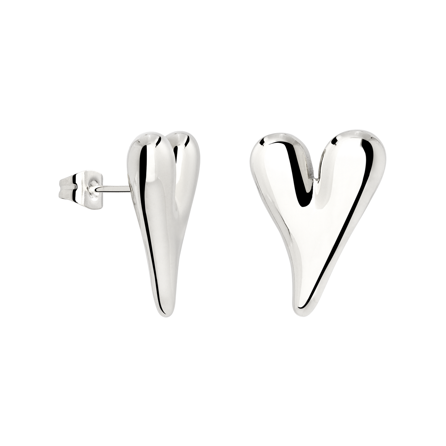 Flowy Heart Orecchini Large Argento