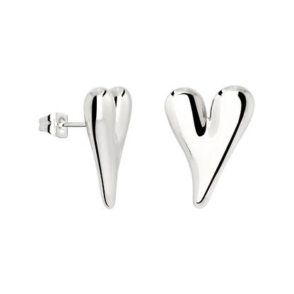 Flowy Heart Orecchini Large Argento