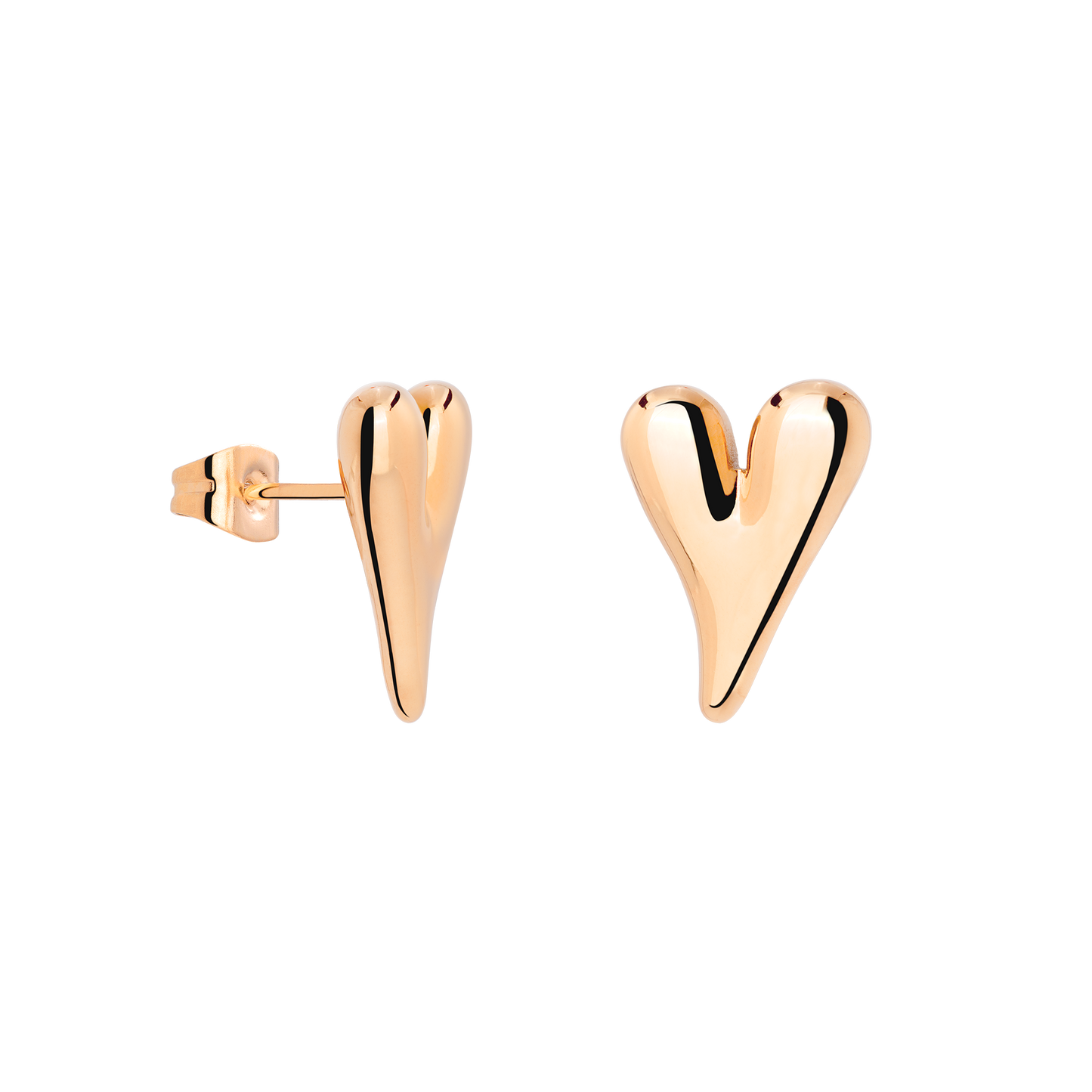 Flowy Heart Orecchini Small Oro Rosa
