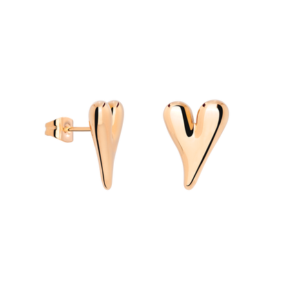 Flowy Heart Orecchini Small Oro Rosa