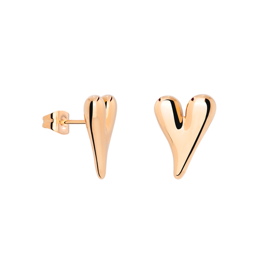 Flowy Heart Orecchini Small Oro Rosa