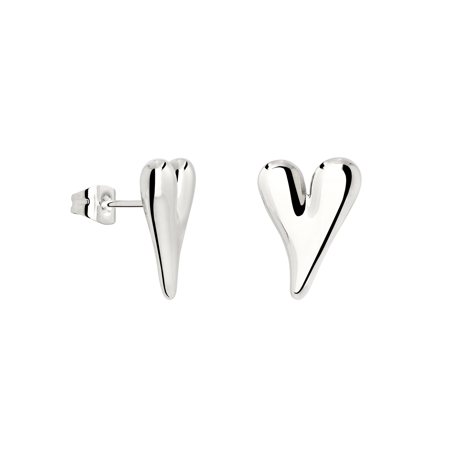 Flowy Heart Orecchini Small Argento