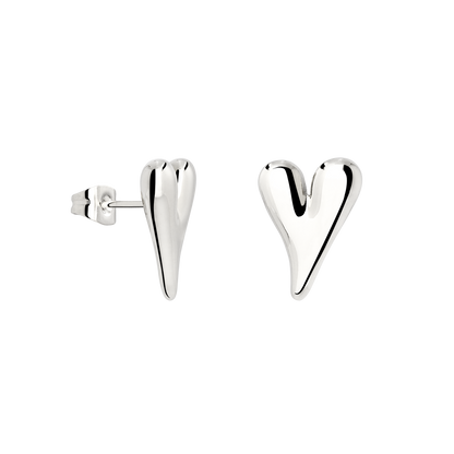 Flowy Heart Orecchini Small Argento