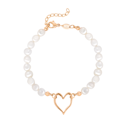 Melting Heart Pearl Bracciale Oro Rosa