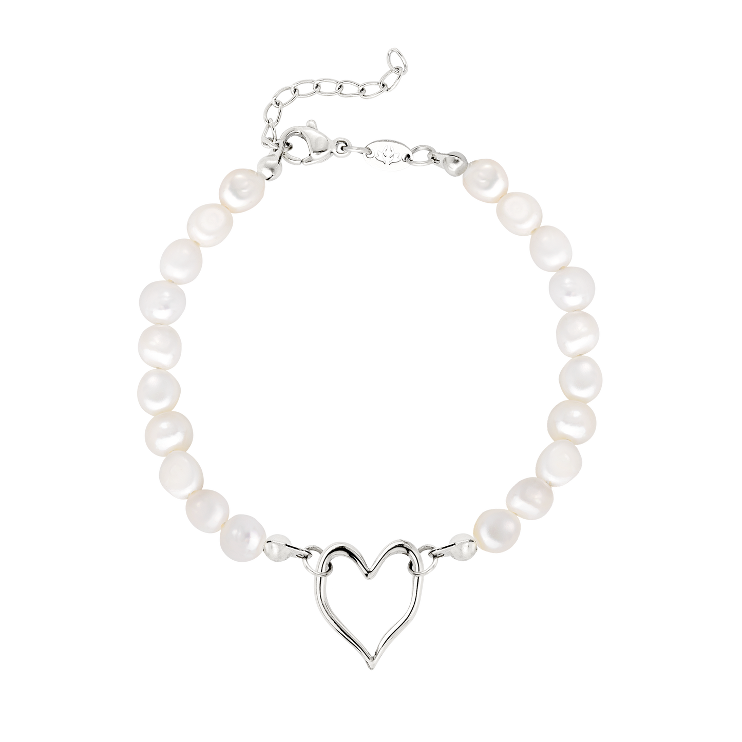 Melting Heart Pearl Bracciale Argento
