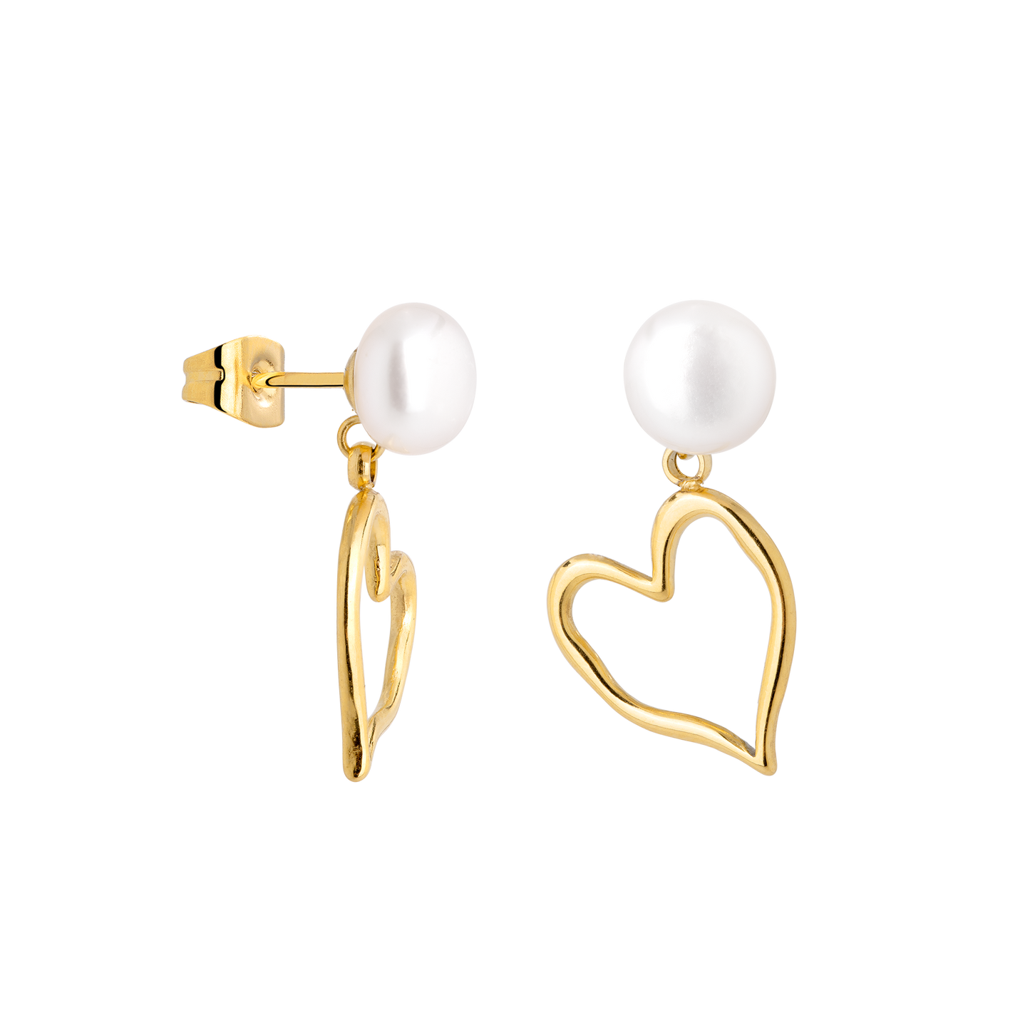 Melting Heart Pearl Orecchini Oro