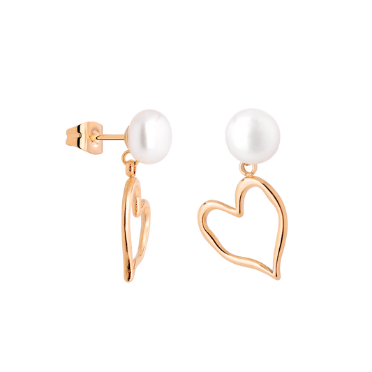Melting Heart Pearl Orecchini Oro Rosa