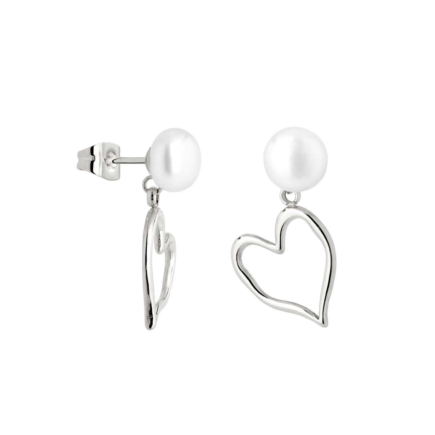 Melting Heart Pearl Orecchini Argento