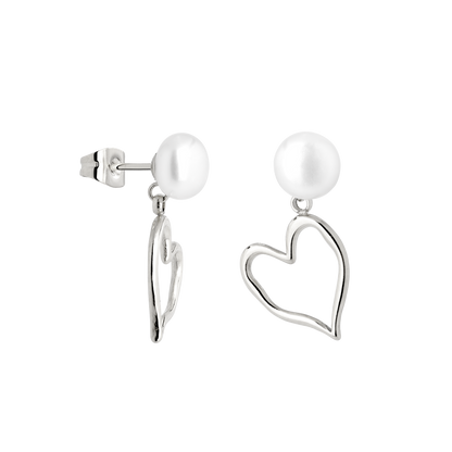 Melting Heart Pearl Orecchini Argento
