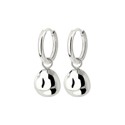 Molten Coin Hoop Set Small Argento