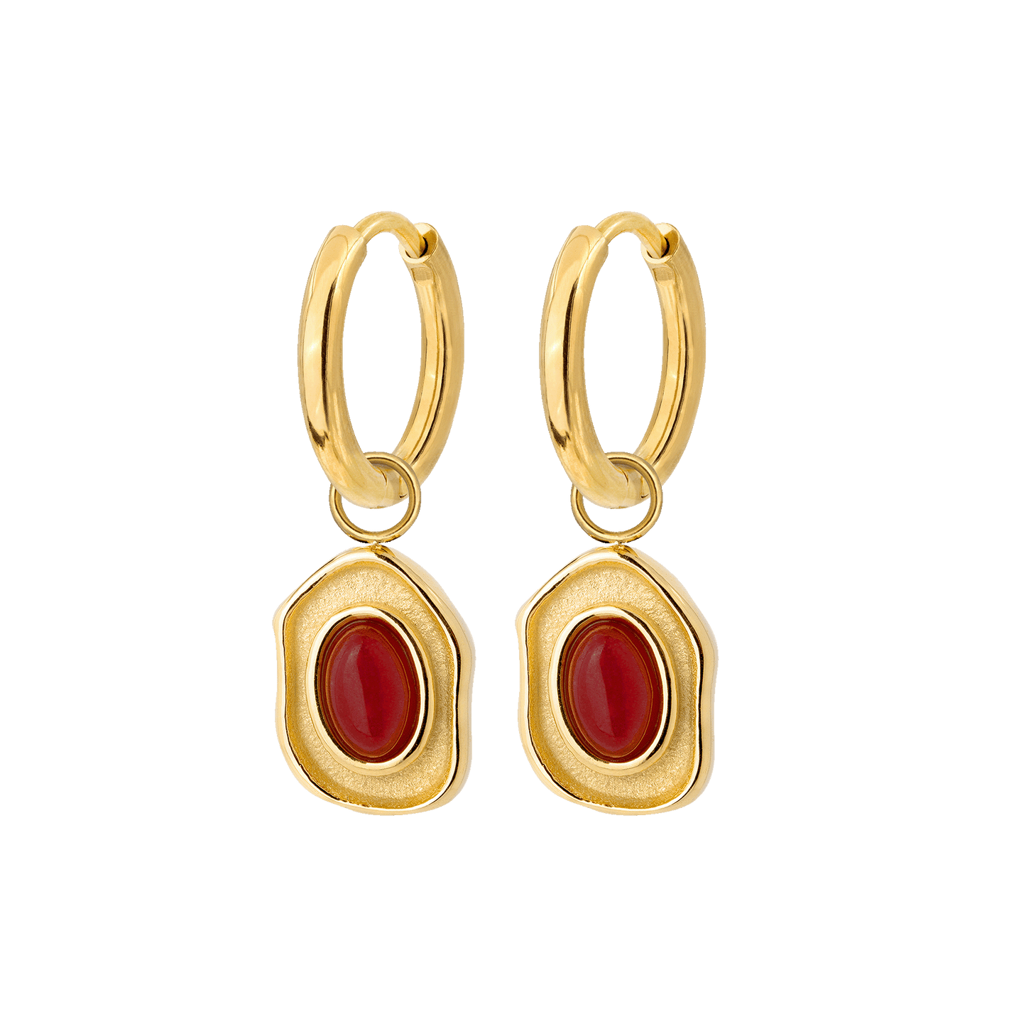 Scarlet Treasure Hoop Set Small Oro
