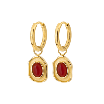 Scarlet Treasure Hoop Set Small Oro