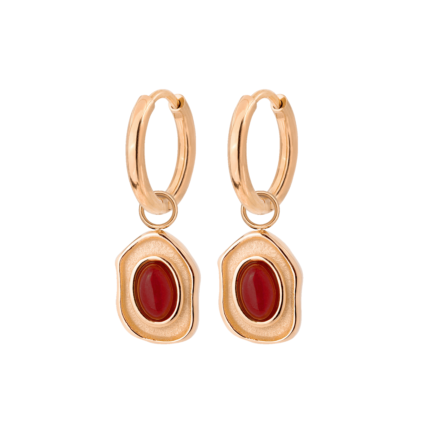 Scarlet Treasure Hoop Set Small Oro Rosa