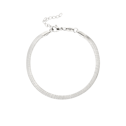 Slim Herringbone Bracciale Argento
