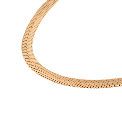 Slim Herringbone Bracciale Oro Rosa
