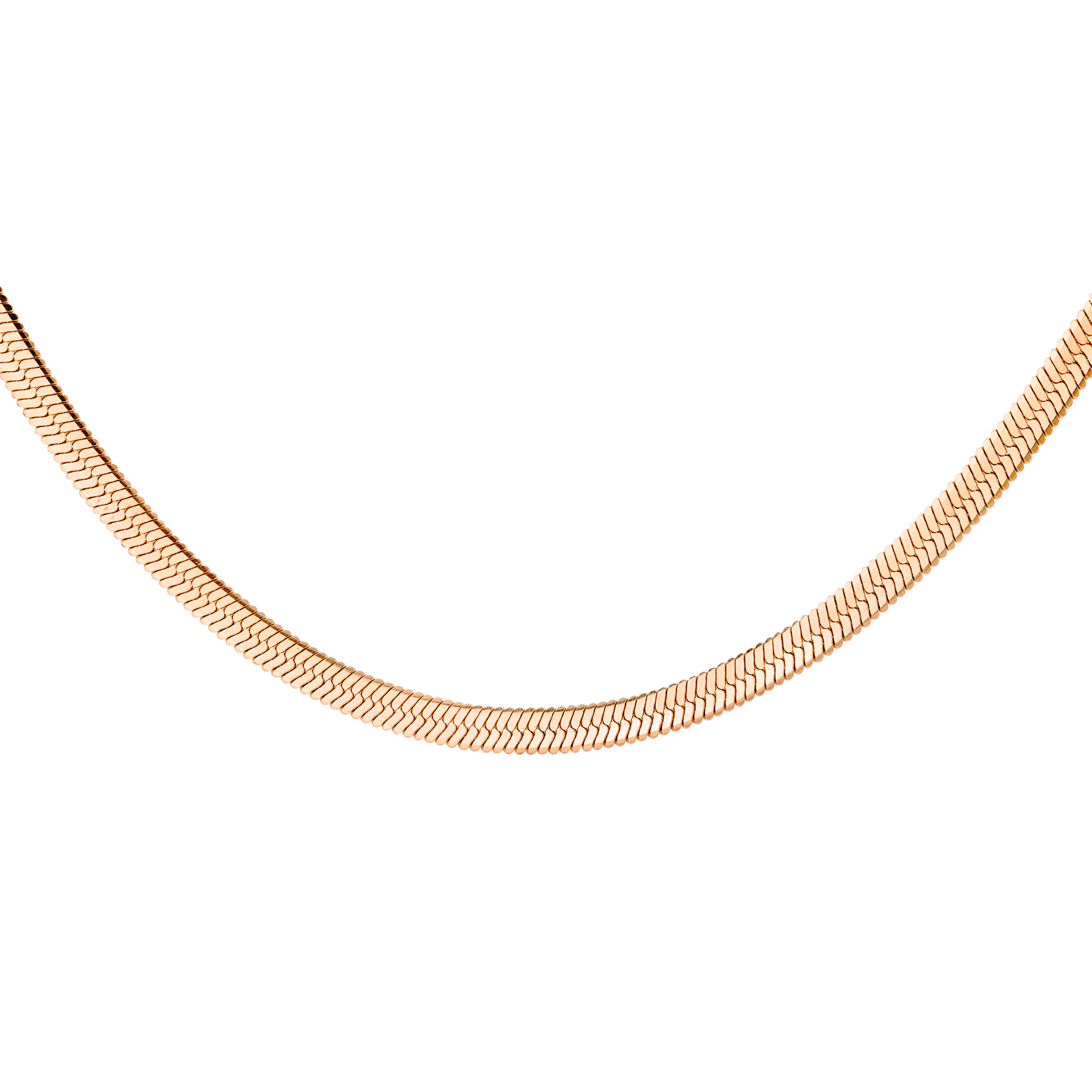 Slim Herringbone Collana Oro Rosa
