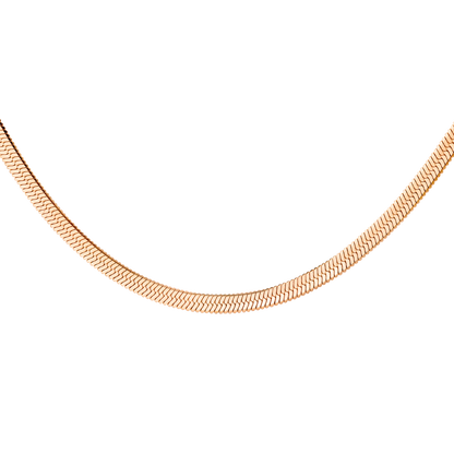Slim Herringbone Collana Oro Rosa