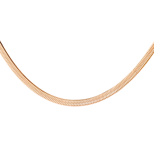 Slim Herringbone Collana Oro Rosa