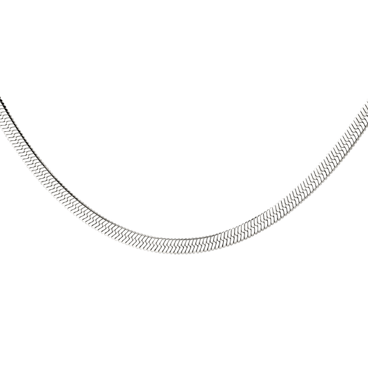 Slim Herringbone Collana Argento