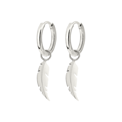 Feather Hoop Set Small Argento