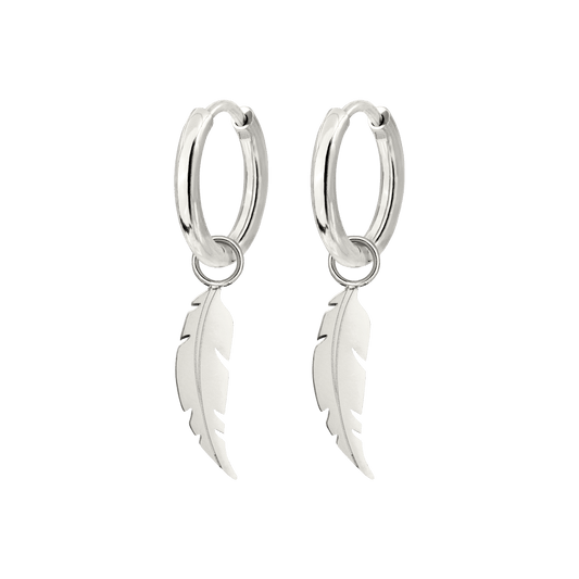 Feather Hoop Set Small Argento