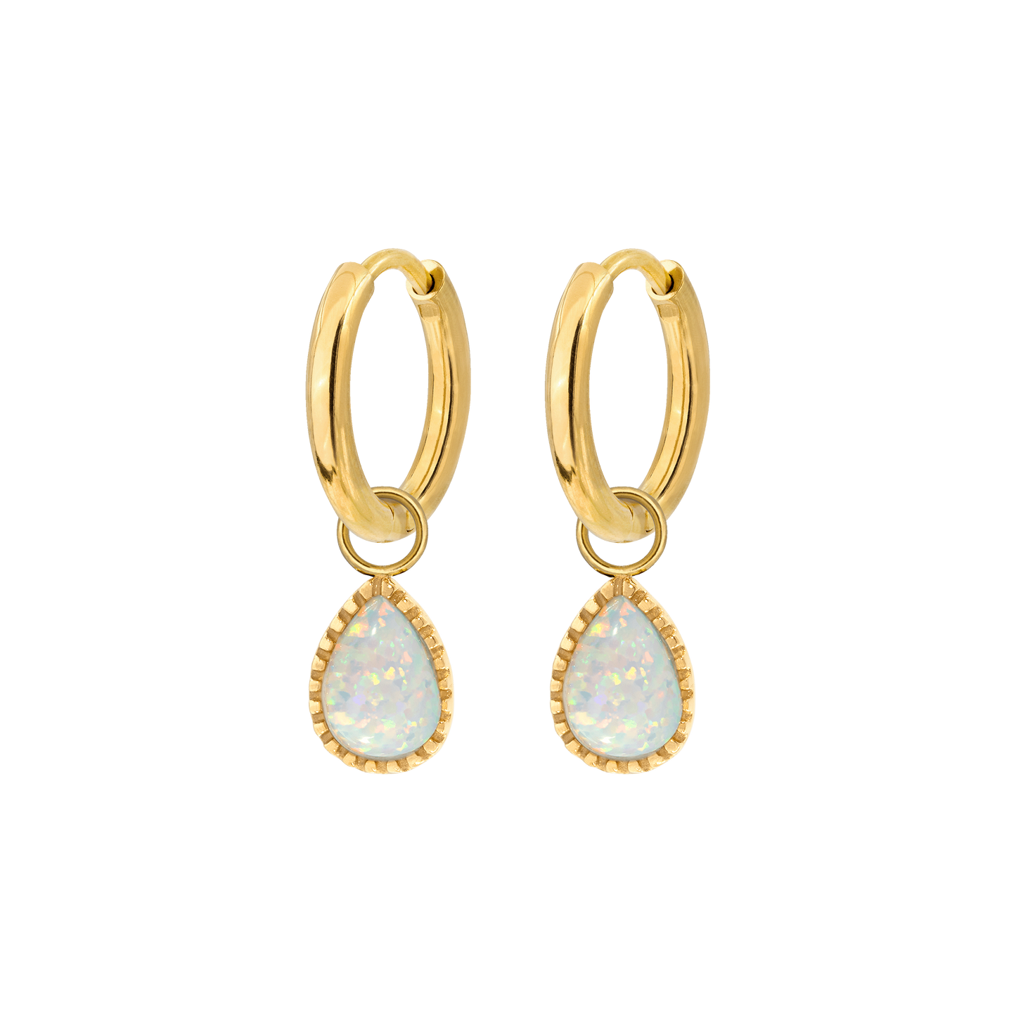 Opal Tear Hoop Set Oro