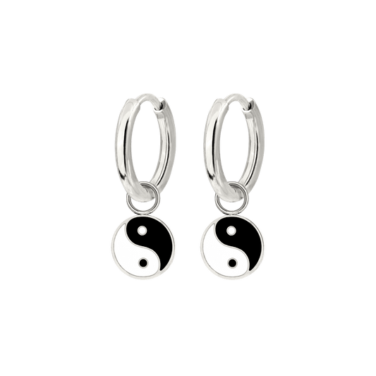 Yin & Yang Hoop Set Small Argento