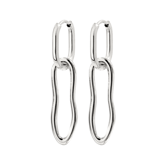 Blending Shapes Oval Hoop Set Baby Argento