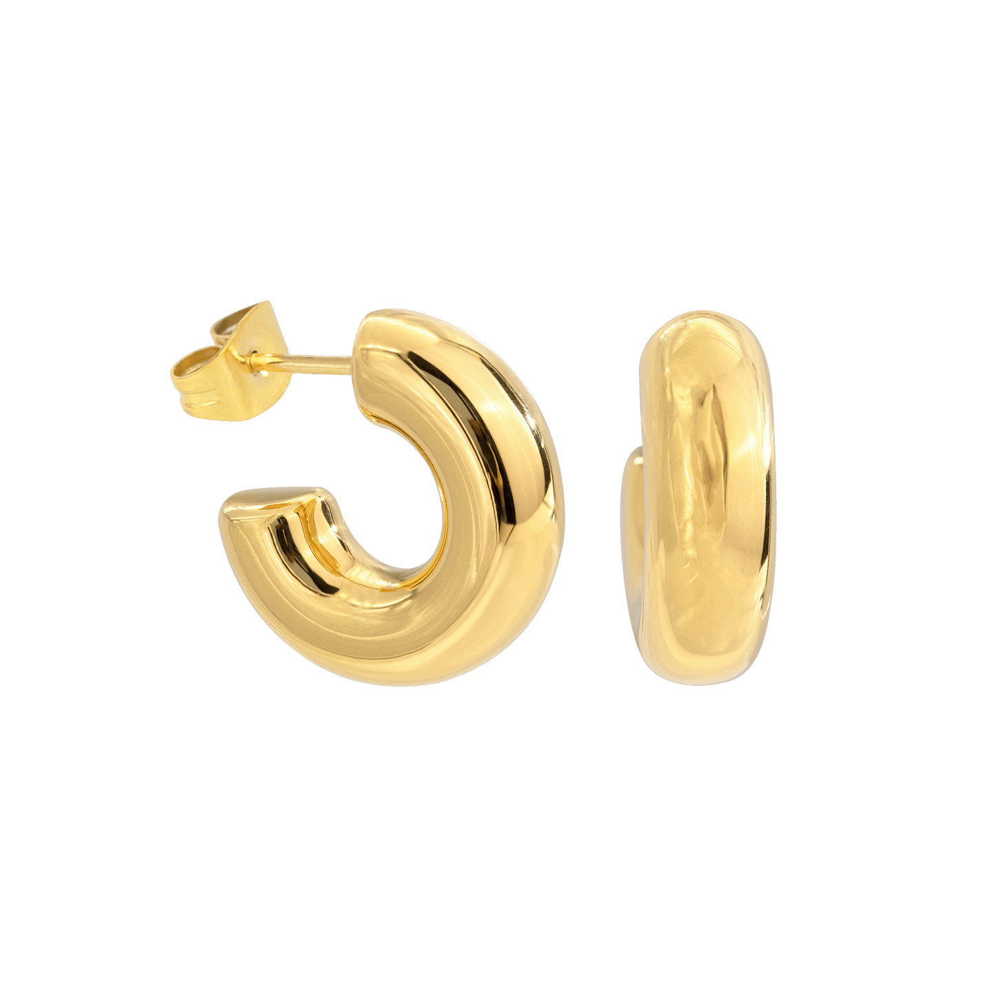 Bulky Hoop Studs Oro